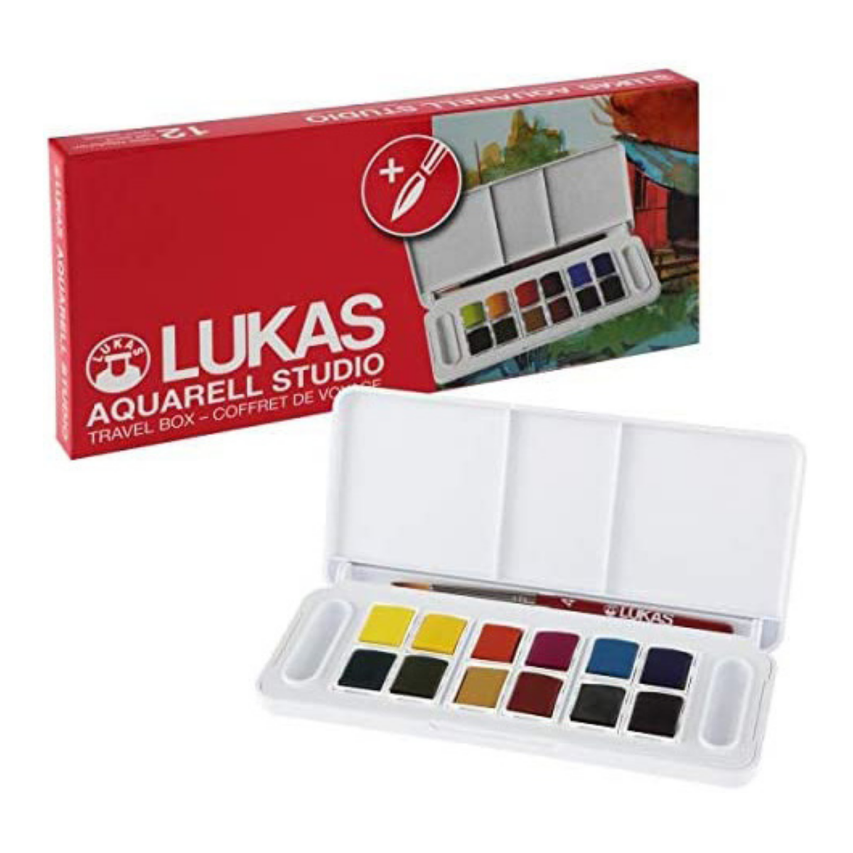 Lukas Aquarell Studio 12 Half Pans Travel Box