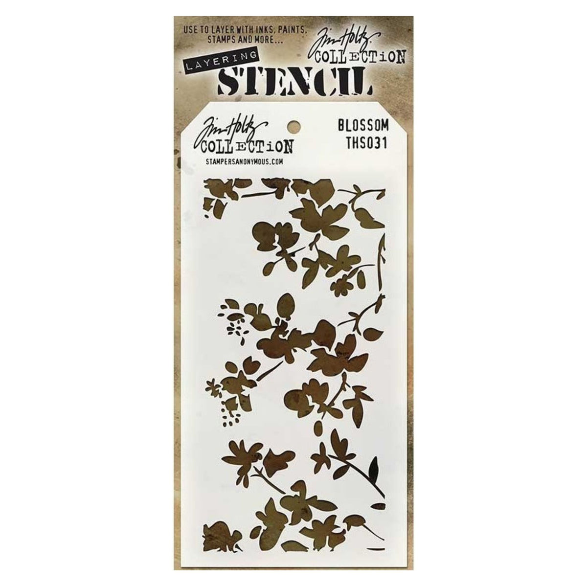 Stampers Anonymous, Tim Holtz Stencil, Blossom
