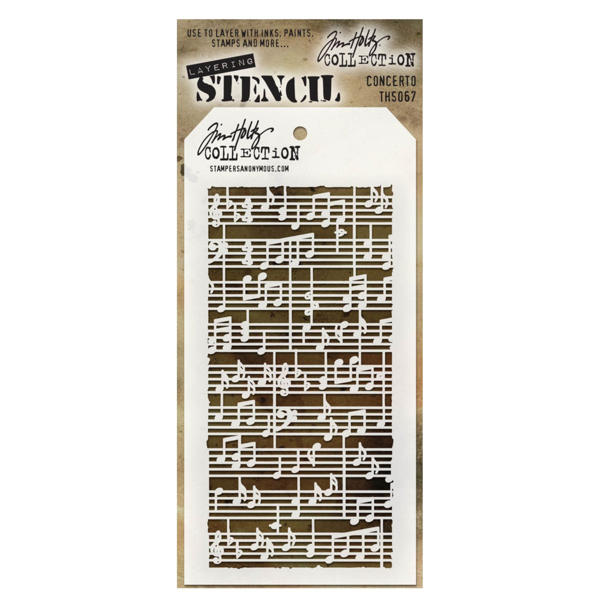 Stampers Anonymous, Tim Holtz Stencil, Concerto