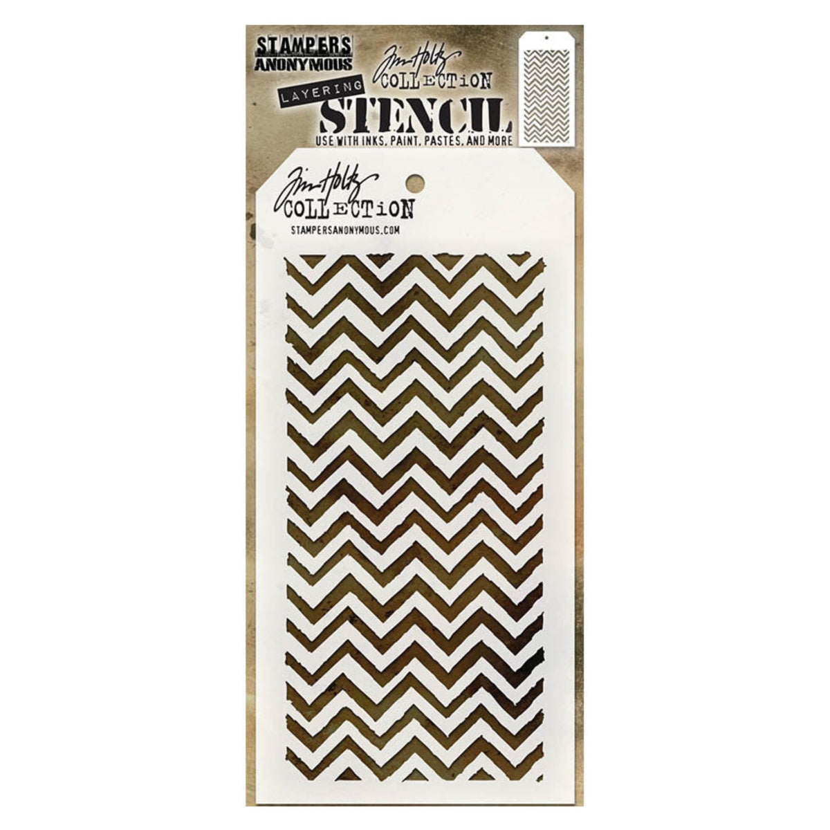 Stampers Anonymous, Tim Holtz Stencil, Zigzag