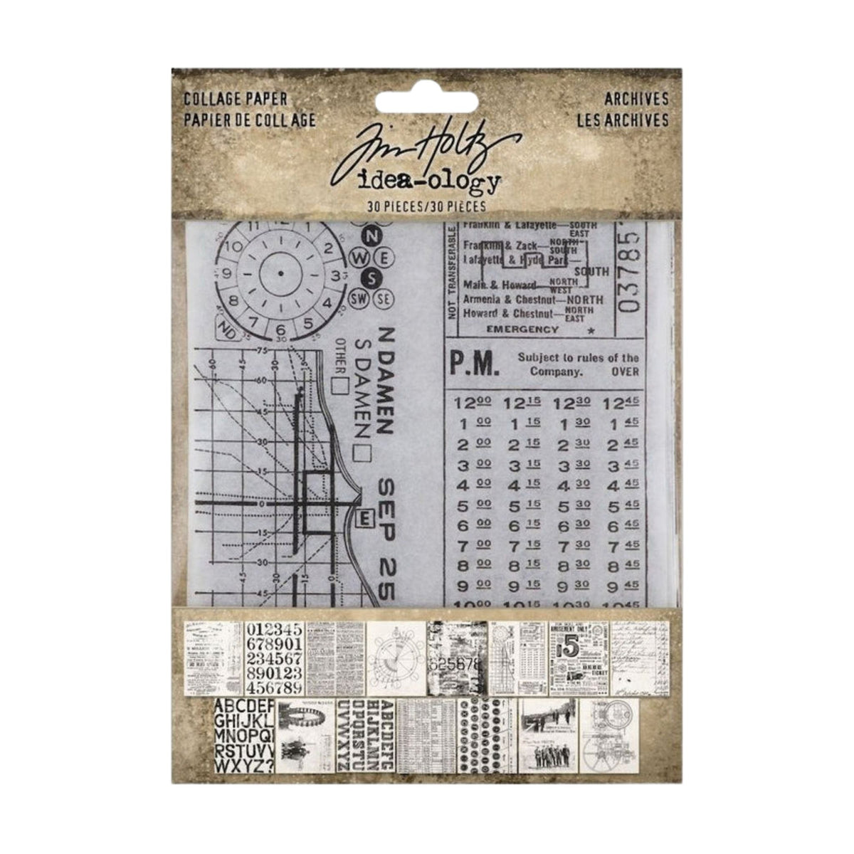Idea-ology, Tim Holtz Collage Paper, Archives