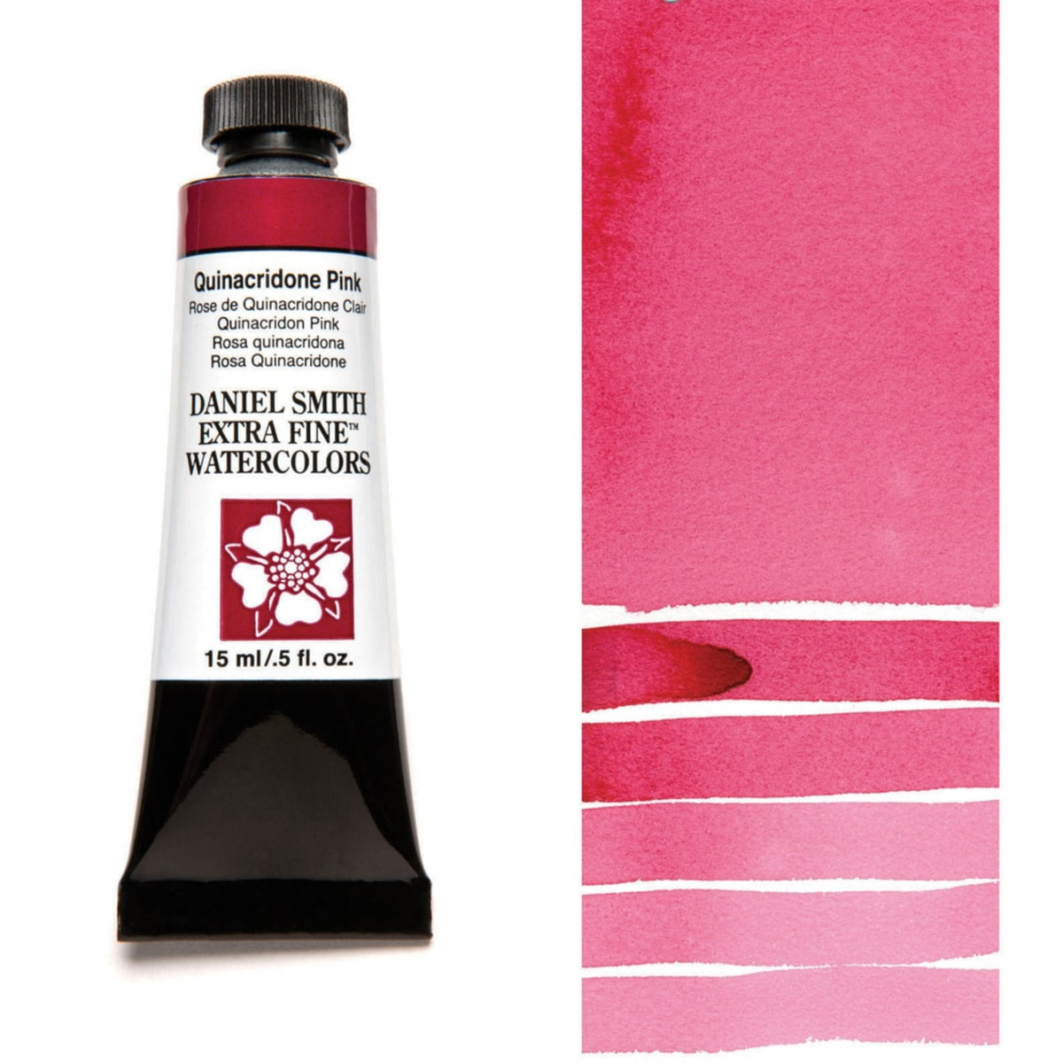 Daniel Smith Quinacridone Pink Extra Fine Watercolour paint, 15ml tube