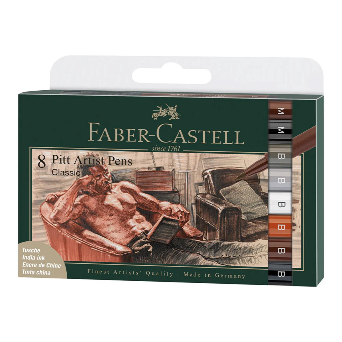 Faber-Castell, Pitt Artist Pen Brush, Classic, Wallet of 8