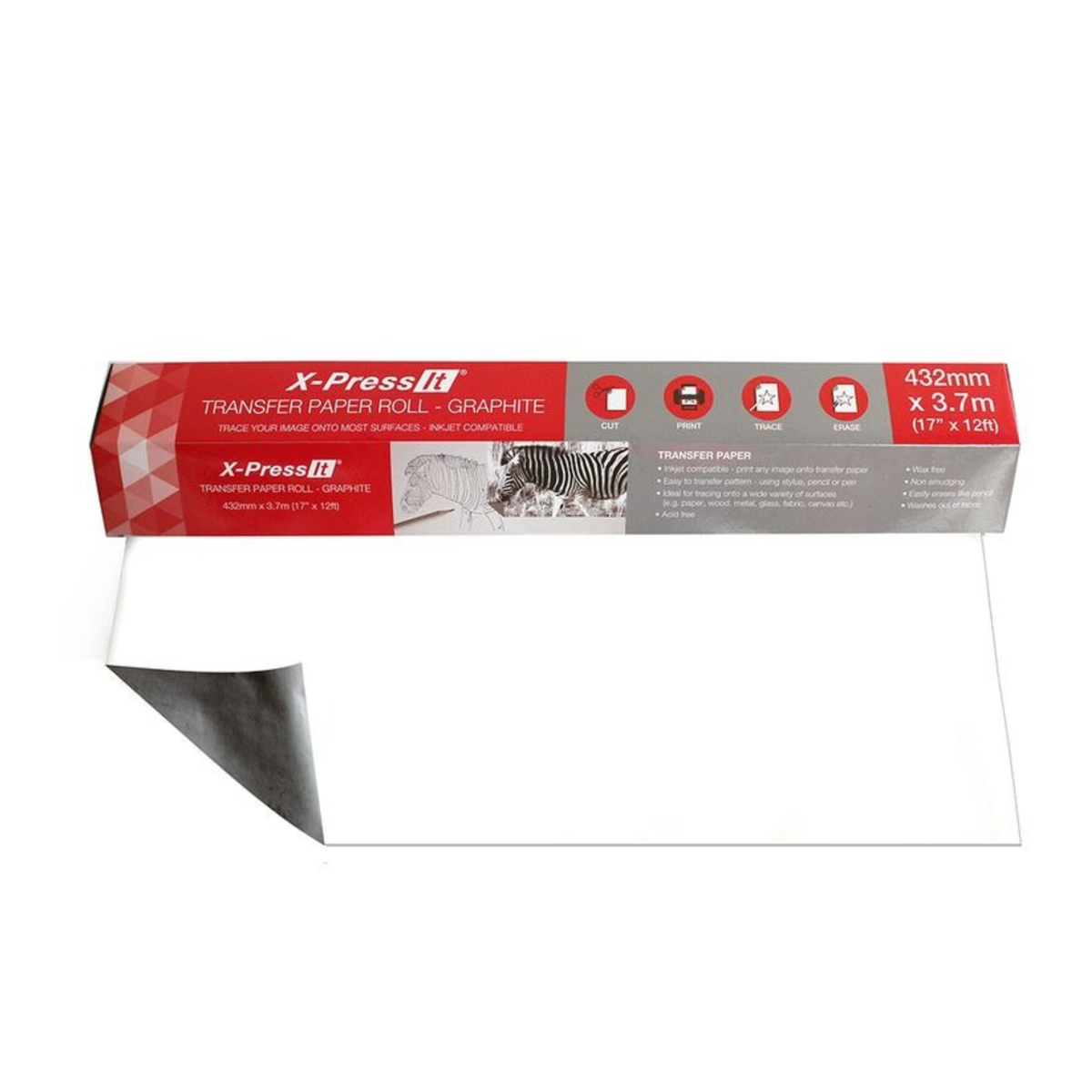 X-Press It Transfer Paper Roll, Graphite, 17 inches x 4 yards