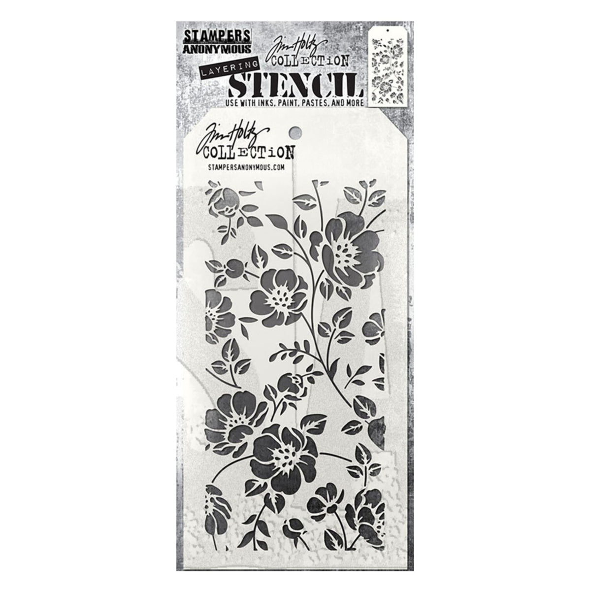 Stampers Anonymous, Tim Holtz Stencil, Floral