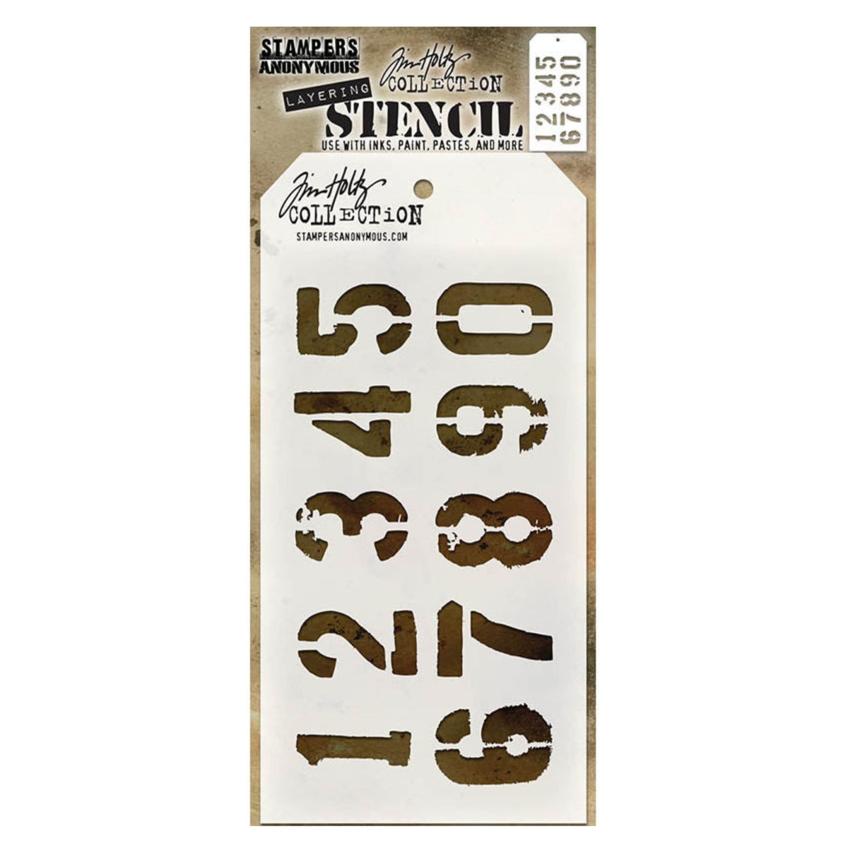Stampers Anonymous, Tim Holtz Stencil, Numbered