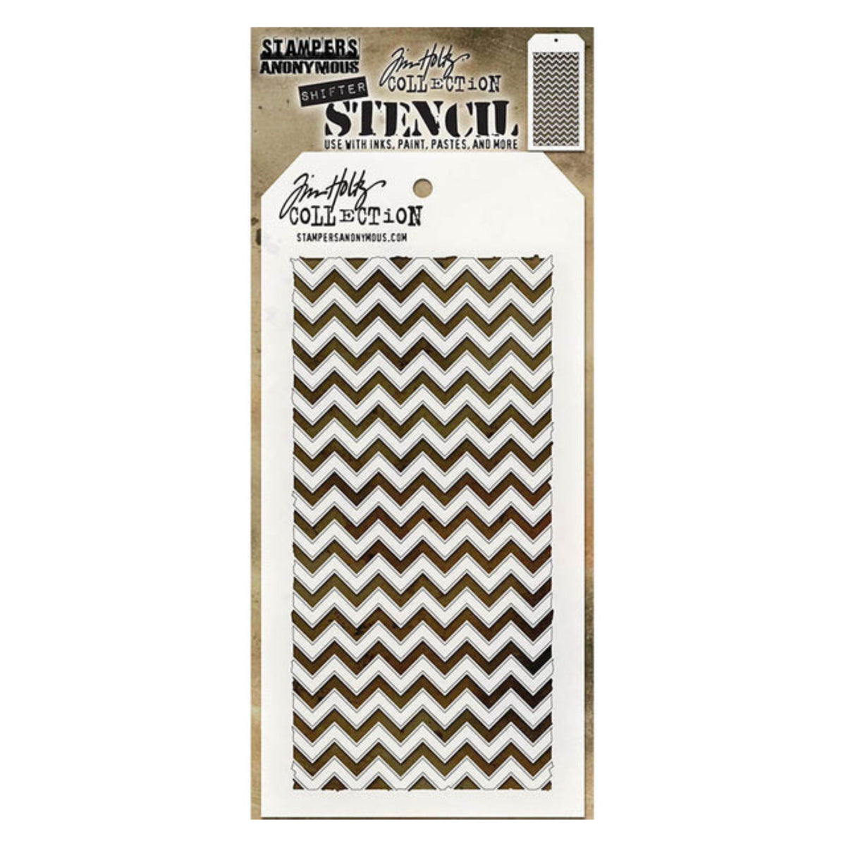 Stampers Anonymous, Tim Holtz Stencil, Shifter Chevron