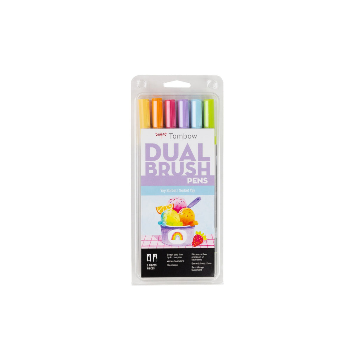 Tombow, Dual Brush Set, 6-Pack, Sorbet Yay