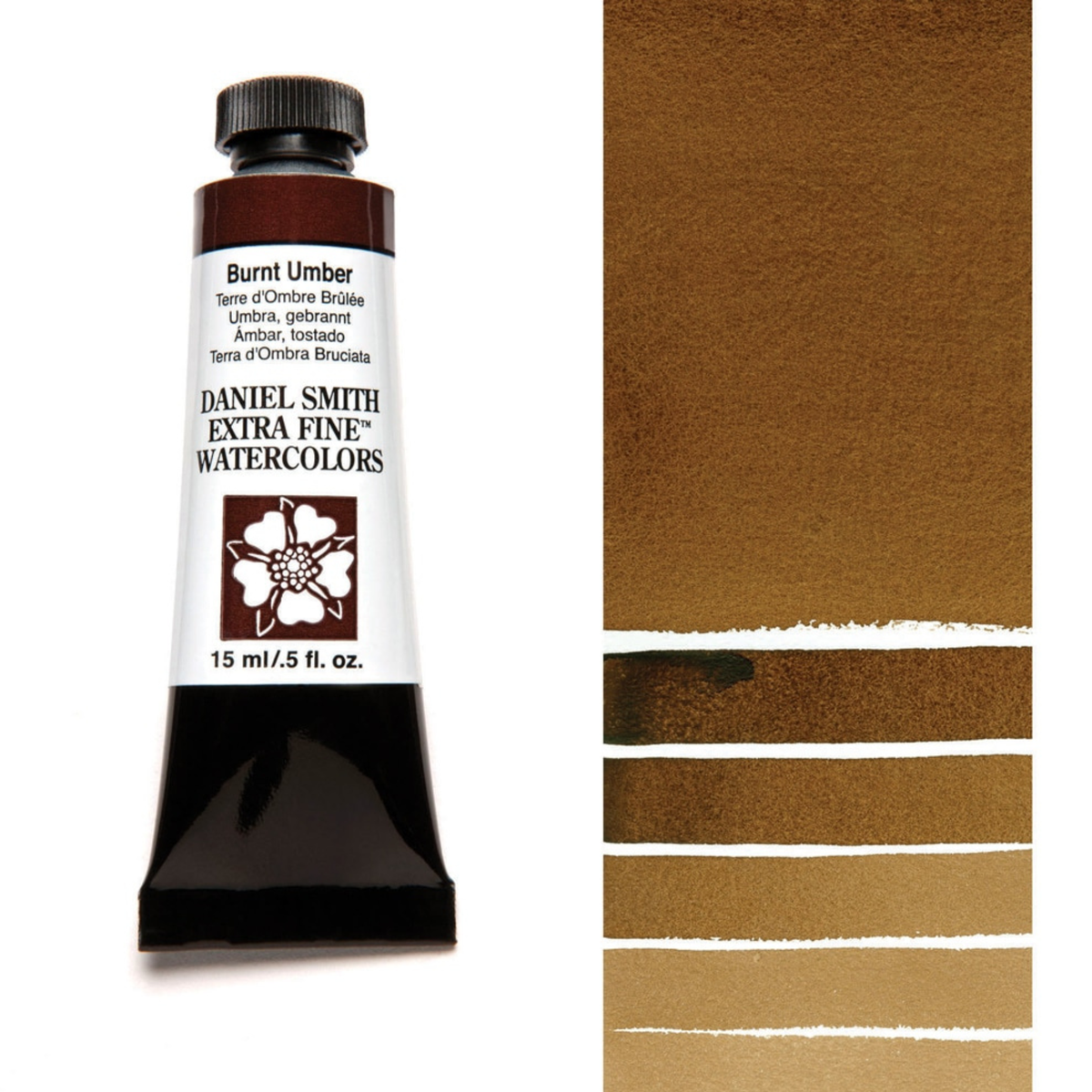 Daniel Smith Burnt Umber Extra Fine Watercolour paint, 15ml tube