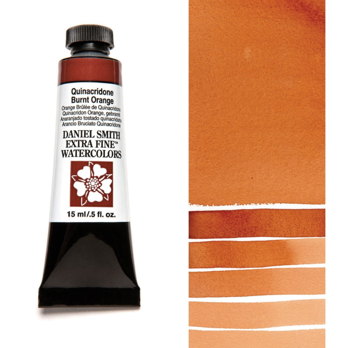 Daniel Smith Quinacridone Burnt Orange Extra Fine Watercolour paint, 15ml tube